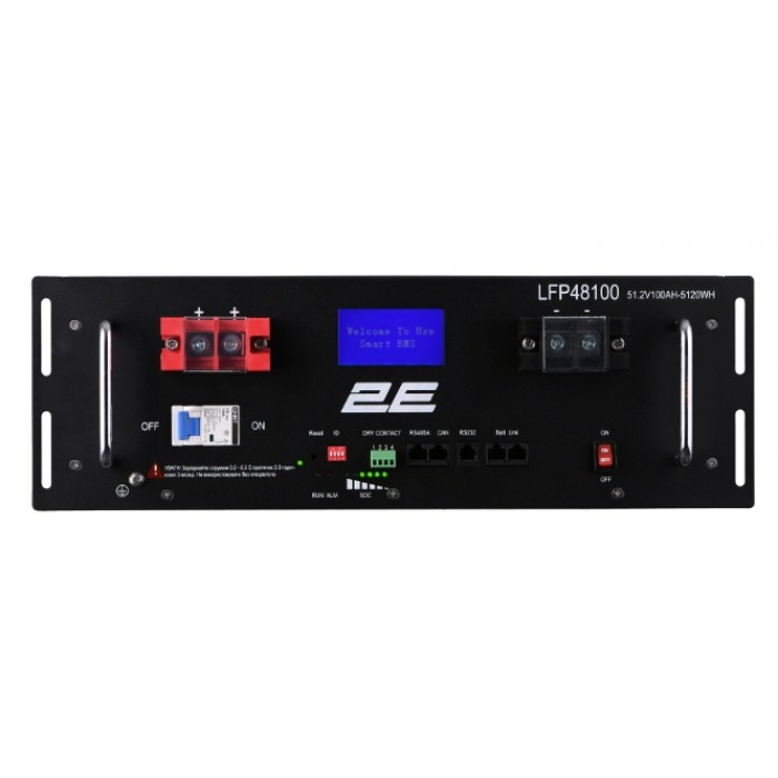 Акумулятор ﻿літієвий 2E LFP48 LiFePO4 48V 100AH 19" Touch-LCD 16S