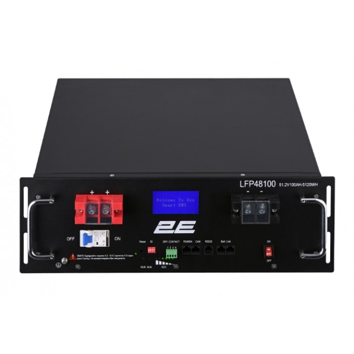 Акумулятор ﻿літієвий 2E LFP48 LiFePO4 48V 100AH 19" Touch-LCD 16S
