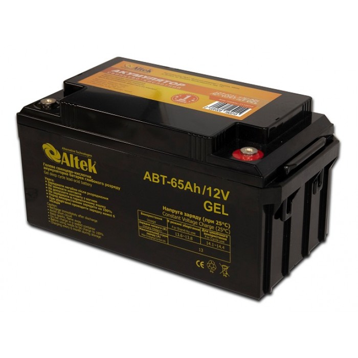 Аккумулятор ﻿гелевый Altek ABT-65Аh/12V GEL