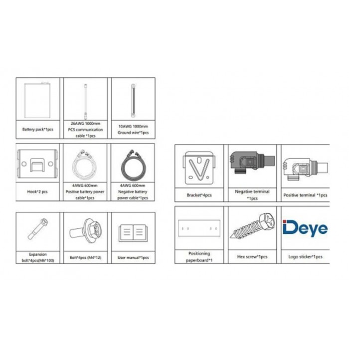 Акумуляторна батарея Deye SE-F5 Pro-C LiFePO4 51,2V 100Ah