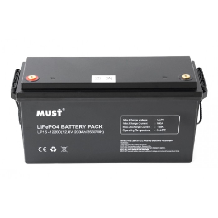 Аккумулятор литиевый Must LP15-12200 LiFePO4 12.8V 200AH Аккумулятор литиевый Must LP15-12200 LiFePO4 12.8V 200AH