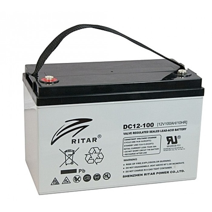 Аккумулятор ﻿гелевый RITAR DC12-100 100Ah 12V AGM
