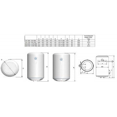Комбинированный водонагреватель Atlantic COMBI O'PRO CWH 080 D400-2-B