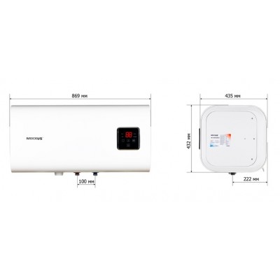 Горизонтальный водонагреватель MIXXUS EWH-14080 CUBE WET(H) (WH0615)