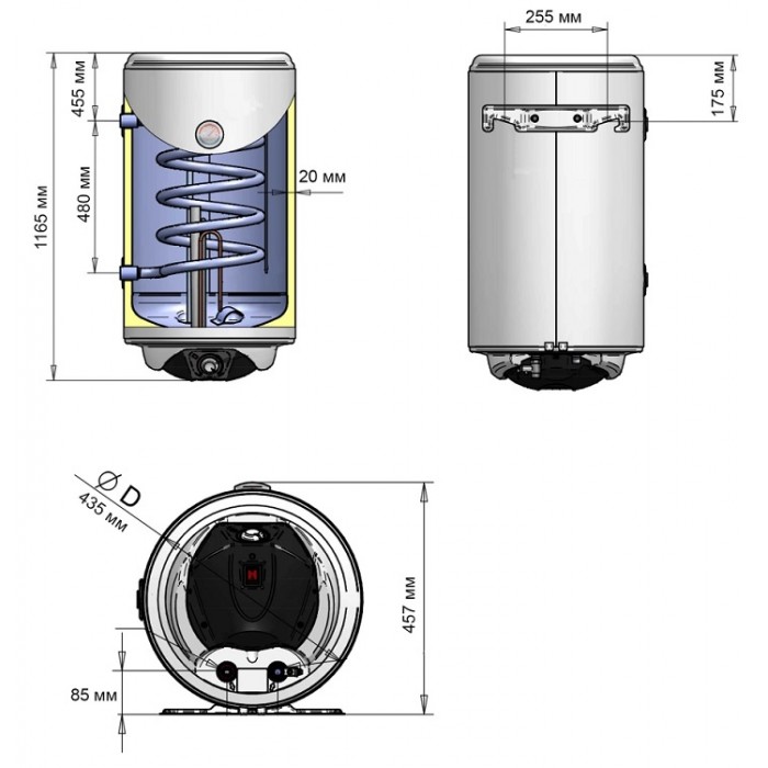 Бак косвенного нагрева с ТЭНом Thermo Alliance CWH 12044 5S L Бак косвенного нагрева с ТЭНом Thermo Alliance CWH 12044 5S L