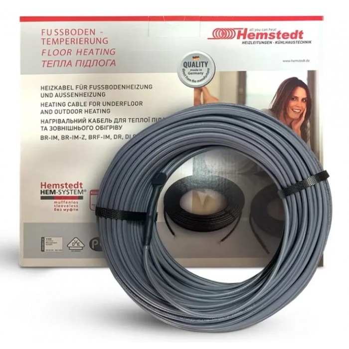 Тонкий кабель теплого пола HEMSTEDT Di Si R 12 м/150 Вт