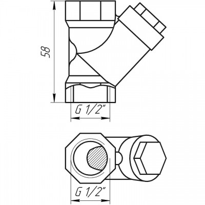 Фильтр грубой очистки косой ARCO 1/2” 01830