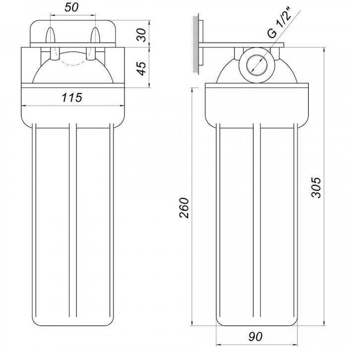 Фільтр-колба для гарячої води Bio+ Systems HT-10 1/2″