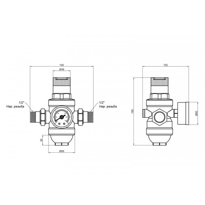 Фільтр з редуктором тиску Thermo Alliance Forte 1/2" SF128W15