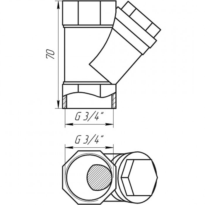 Фільтр грубої очистки косий SELBA 3/4″ SL1512
