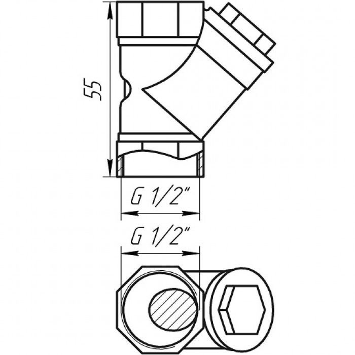Фильтр грубой очистки косой Solomon 1/2" 8012