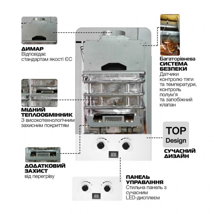 Газовая колонка Mixxus GWH-0110 BASIC WHITE Газовая колонка Mixxus GWH-0110 BASIC WHITE