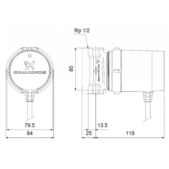 Циркуляційний насос Grundfos COMFORT 15-14 BDT PM