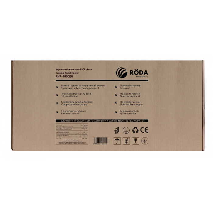 Обігрівач керамічний RODA RHP-1000EU