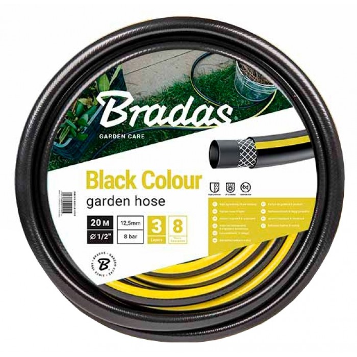 Шланг садовый армированный Bradas BLACK COLOUR 1/2" - 20м черный WBC1/220