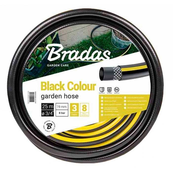 Шланг садовый армированный Bradas BLACK COLOUR 3/4" - 25м черный WBC3/425