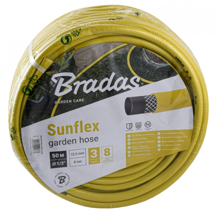 Шланг садовий армований Bradas SUNFLEX 1/2" - 50м жовтий WMS1/250