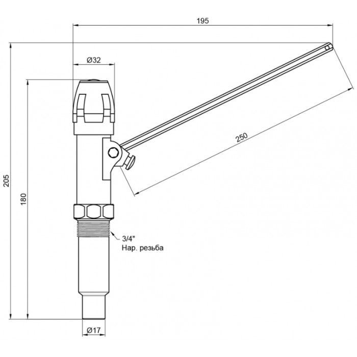 Регулятор тяги твердопаливного котла Icma №147 3/4"