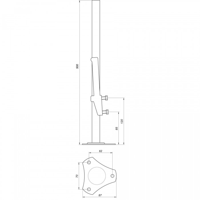 Підлоговий кронштейн для сталевого радіатора CRISTAL H500