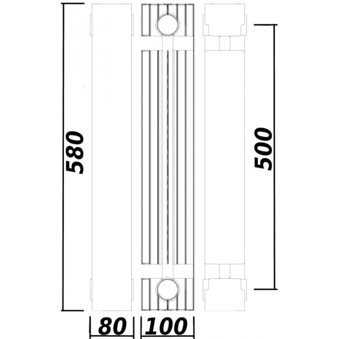 Радиатор биметаллический QUEEN THERM 500/100 UNIVERSAL