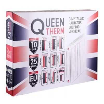 Радиатор биметаллический QUEEN THERM 500/100 VERTICAL