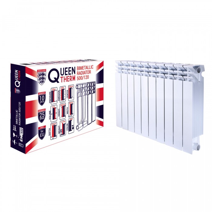 Радіатор біметалічний двотрубний QUEEN THERM 500/120