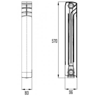 Радиатор биметаллический Thermo Alliance Bi-Vulcan 500/96