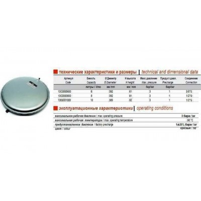 Расширительный бак Zilmet OEM-PRO 8L 3bar (13C0000826)