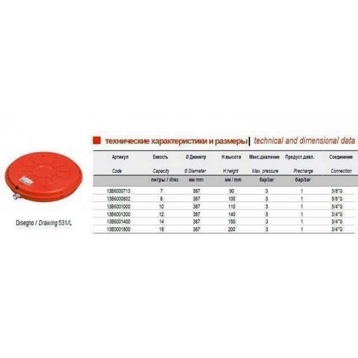 Розширювальний бак Zilmet OEM-PRO 7L 3bar (13B6000716) Розширювальний бак Zilmet OEM-PRO 7L 3bar (13B6000716)