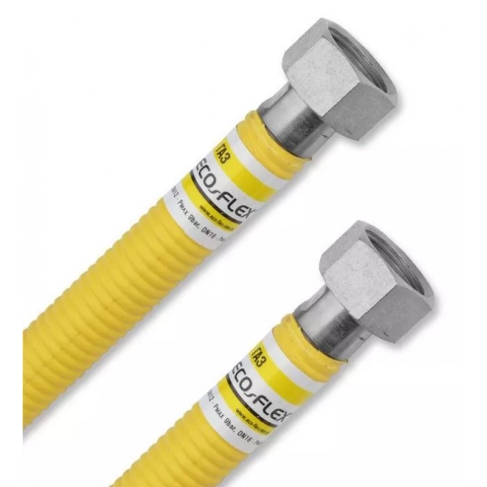 Гофрированный шланг для газа Eco-Flex Газ Супер 1/2" 50 см гайка-гайка
