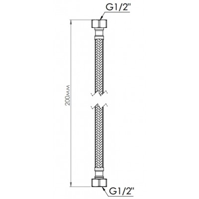Шланг нержавейка SD Forte 1/2"x1/2" ВВ 20см SF381W20