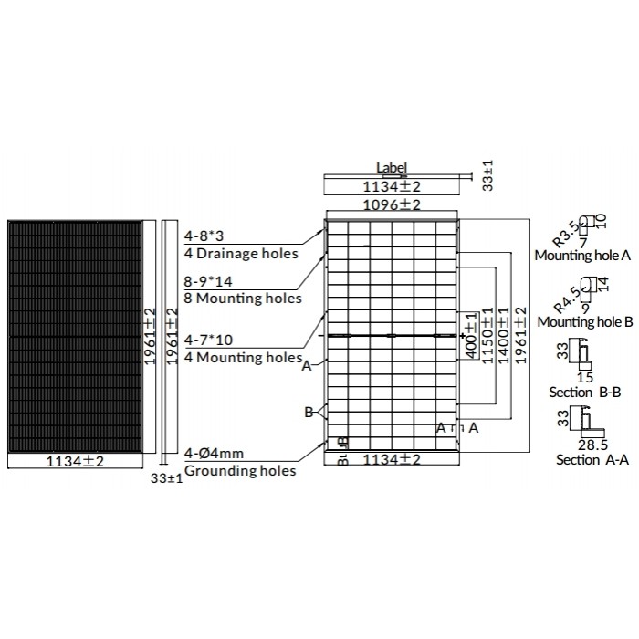 Двосторонній сонячний модуль Luxen LNDB-500ND (bifacial)