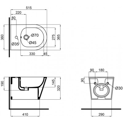 Биде подвесное Qtap Swan QT16555378W