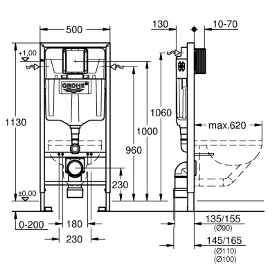 Инсталляция GROHE Rapid SL 2 в 1 388400WG