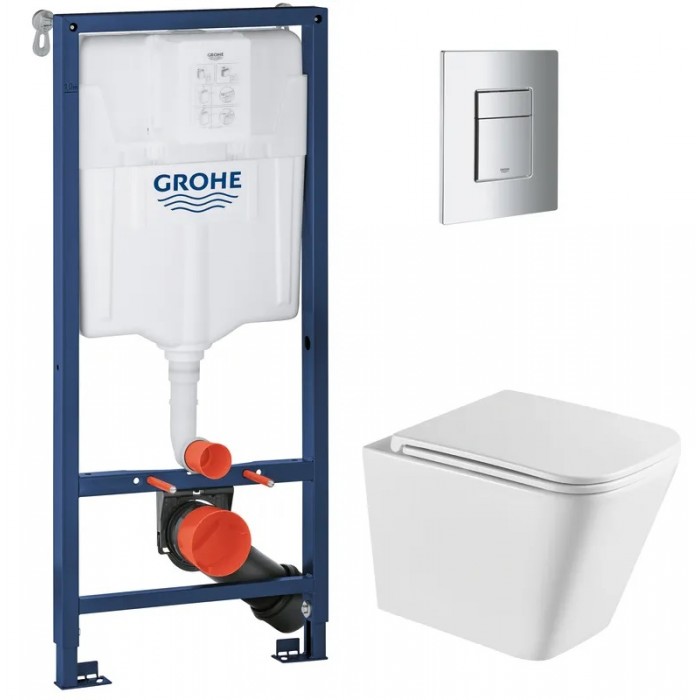 Комплект Grohe Set Унітаз QUADRO-0301-T3 + Інсталяція 38536001 + панель 38732000