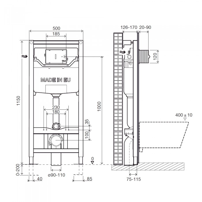 Инсталляция для унитаза IMPRESE i5220 OLIpure
