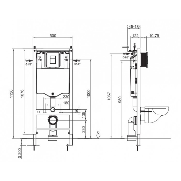 Инсталляция для унитаза Koer KT-0504-01 с панелью смыва KT-0607-01 Хром (KR5348) Инсталляция для унитаза Koer KT-0504-01 с панелью смыва KT-0607-01 Хром (KR5348)