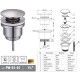 Донный клапан для раковины Koer PW-01-01 Click-Clack хром (KR3400) универсальный