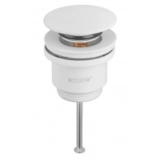 Донный клапан для раковины Koer PW-01-03 Click-Clack белый (KR3402) универсальный