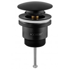 Донный клапан для раковины Koer PW-01-05 Click-Clack черный (KR3403) универсальный