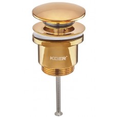 Донный клапан для раковины Koer PW-01-10 Click-Clack золотой (KR5193) универсальный