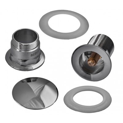 Донний клапан для раковини з переливом Koer PW-03-01 Click-Clack хром 1 1/4'' (KR3394)