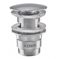 Донный клапан для раковины Koer PW-03-01 Click-Clack хром KR3394 с переливом