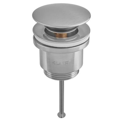 Донный клапан для раковины Koer PW-01-02 Click-Clack нержавеющая сталь (KR3401) универсальный