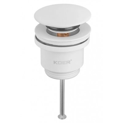 Донный клапан для раковины Koer PW-01-03 Click-Clack белый (KR3402) универсальный