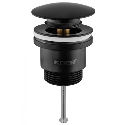 Донный клапан для раковины Koer PW-01-05 Click-Clack черный (KR3403) универсальный