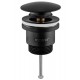 Донный клапан для раковины Koer PW-01-05 Click-Clack черный (KR3403) универсальный