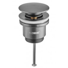 Донний клапан для раковини Koer PW-01-07 Click-Clack графітовий (KR3404) універсальний