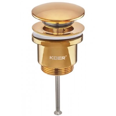 Донный клапан для раковины Koer PW-01-10 Click-Clack золотой (KR5193) универсальный