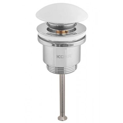 Донный клапан для раковины Koer PW-01-11 Click-Clack белый керамика (KR3405) универсальный